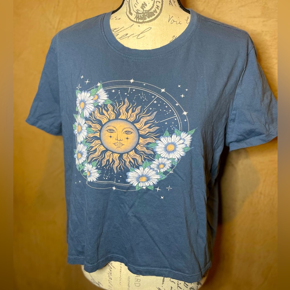 Good Vibes Shirt. Blue. Juniors XL.  NWOT.